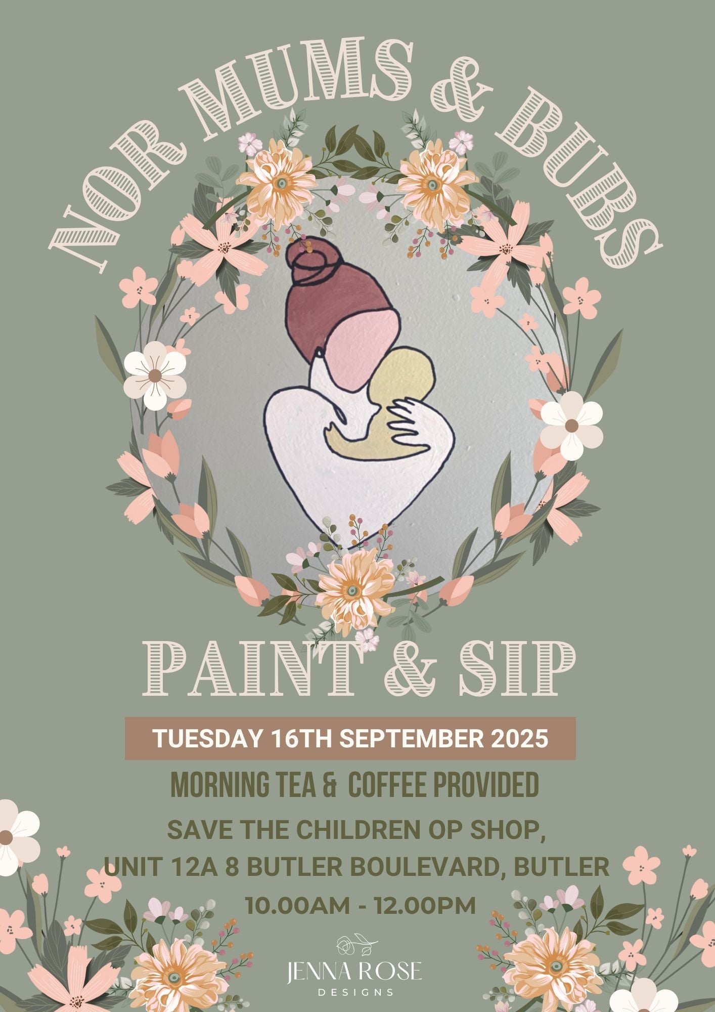 NOR BUTLER Mums & Bubs Paint & Sip Workshop