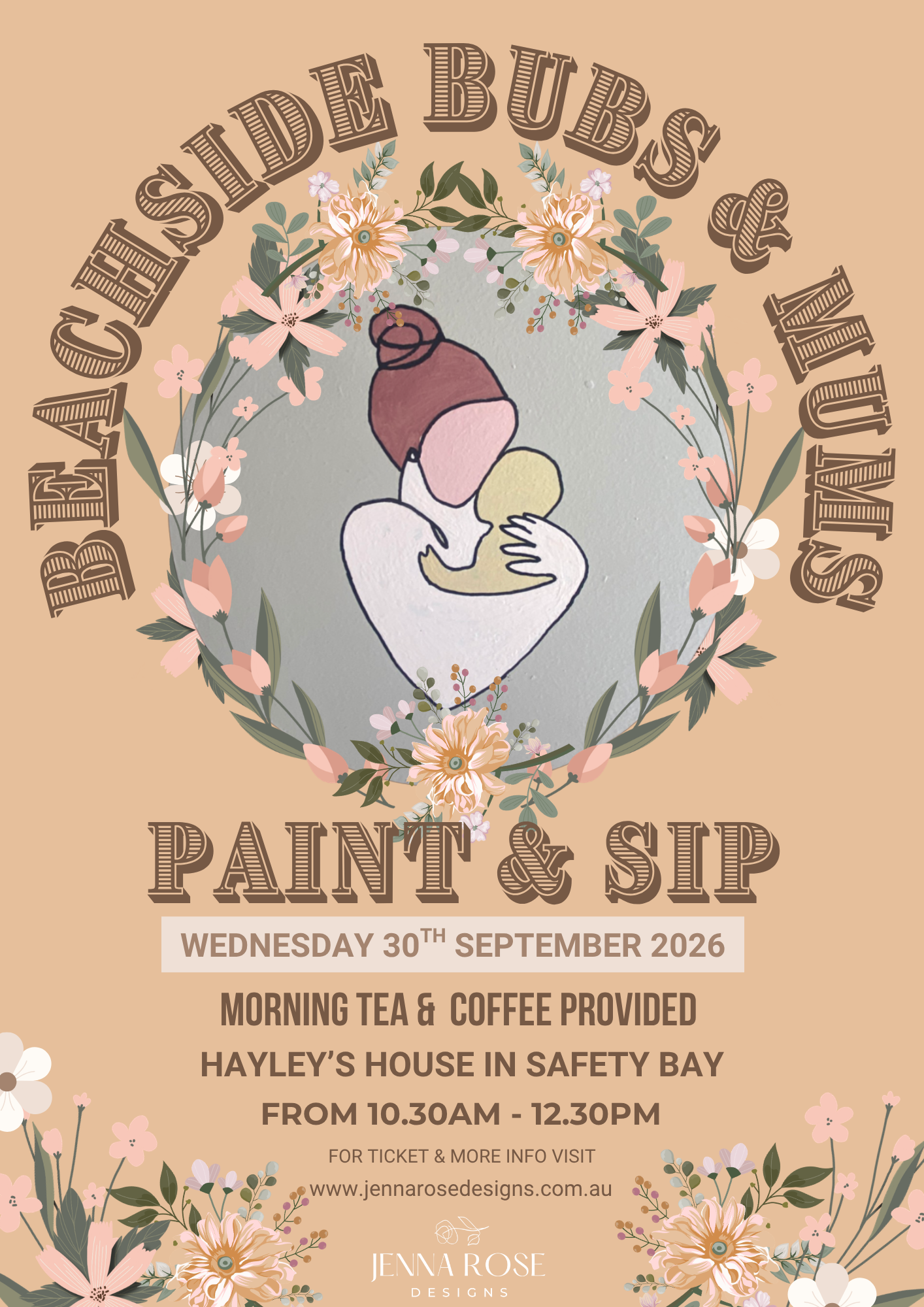 PRIVATE WORKSHOP: BEACHSIDE BUBS & MUMS PAINT & SIP